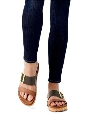 SOREL Two-Tone Buckle Slide Sandals